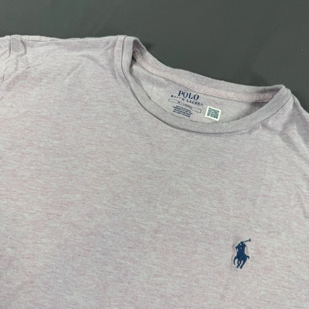 Polo‎ Ralph Lauren Mens Medium Pink Heathered Crewneck Short Sleeve T-Shirt Pony